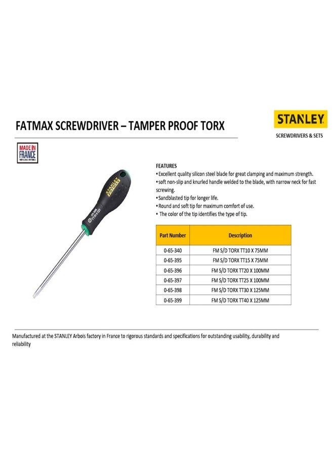 Stanley - FatMax مفك براغي ستانلي 0-65-396 فاتماكس توركس TT20 × 100 مم - Image 5